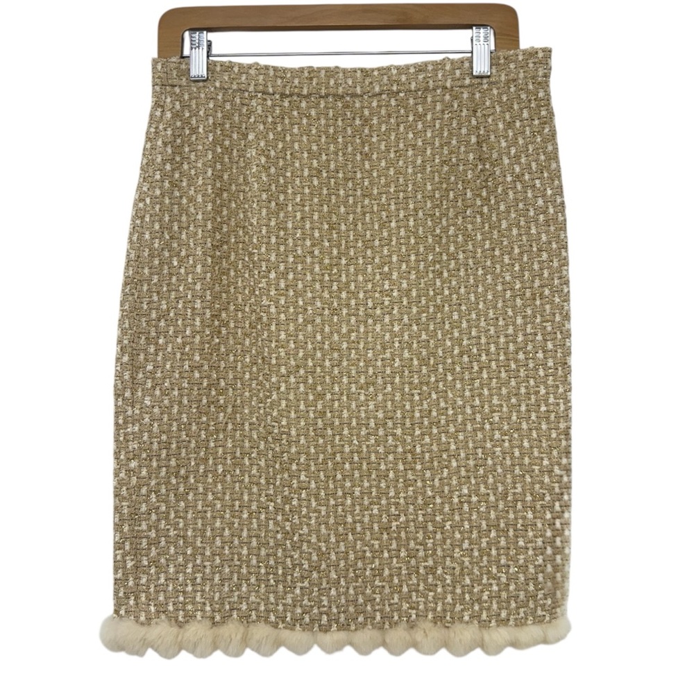 ESCADA METALLIC TWEED MIDI SKIRT SIZE 36